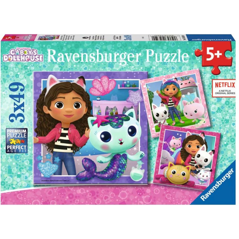 PUZZLE 3X49PC GABBY'S DOLLHOUSE