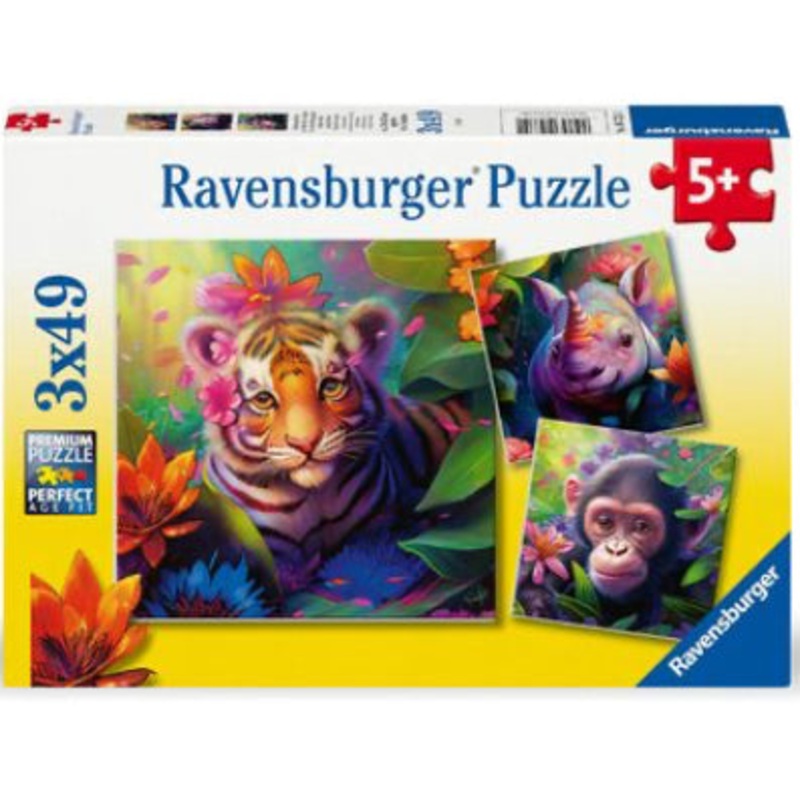 PUZZLE 3X49PC JUNGLE BABIES