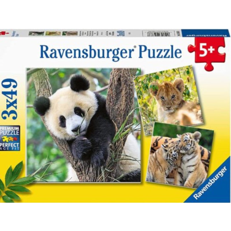 PUZZLE 3X49PC PANDA LION AND TIGER