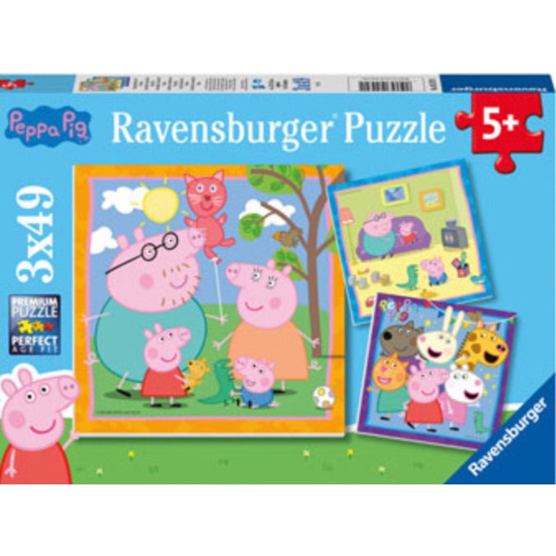 PUZZLE 3X49PC PEPPA PIG FAMILY & FRIENDS