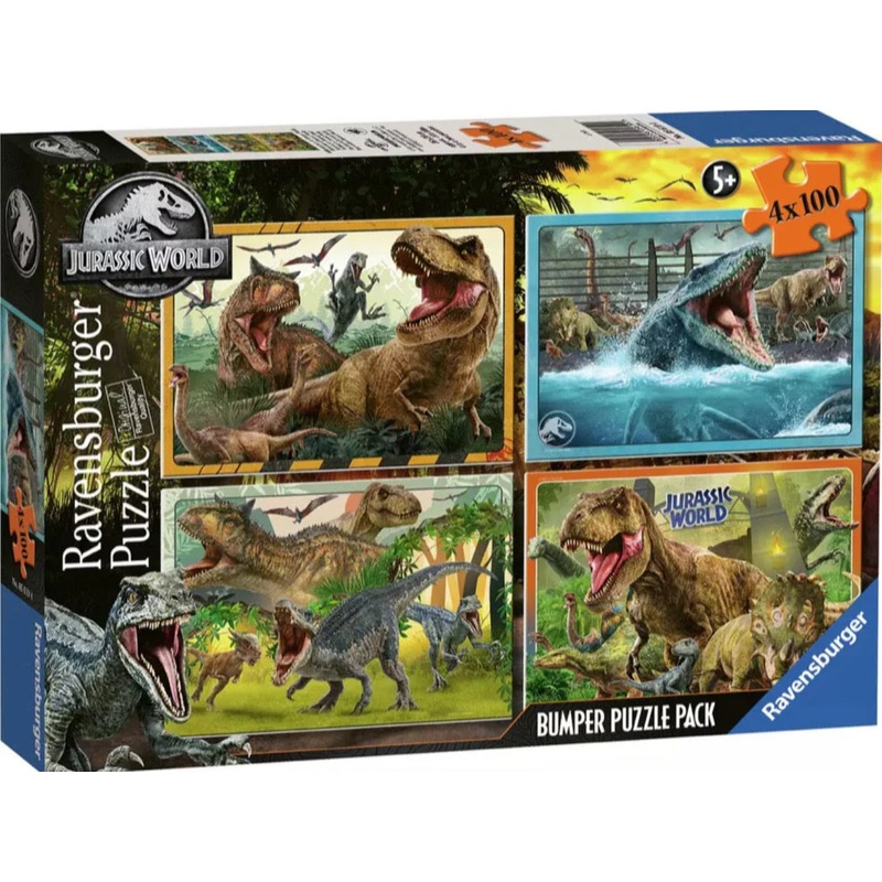 PUZZLE 4X100PC JURASSIC WORLD BUMPER PK