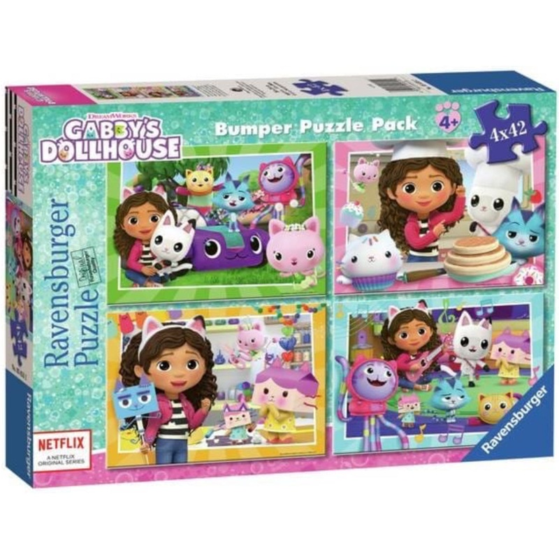 PUZZLE 4X42PC GABBY'S DOLLHOUSE BUMP