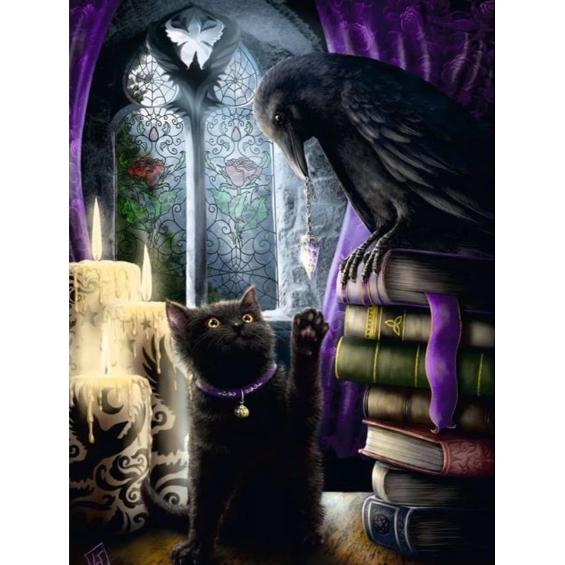 PUZZLE 500PC BLACK CAT AND RAVEN