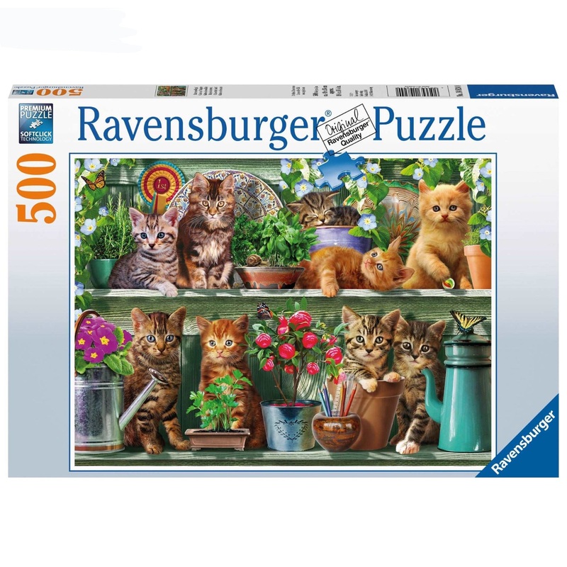 PUZZLE 500PC CATS ON THE SHELF NEW