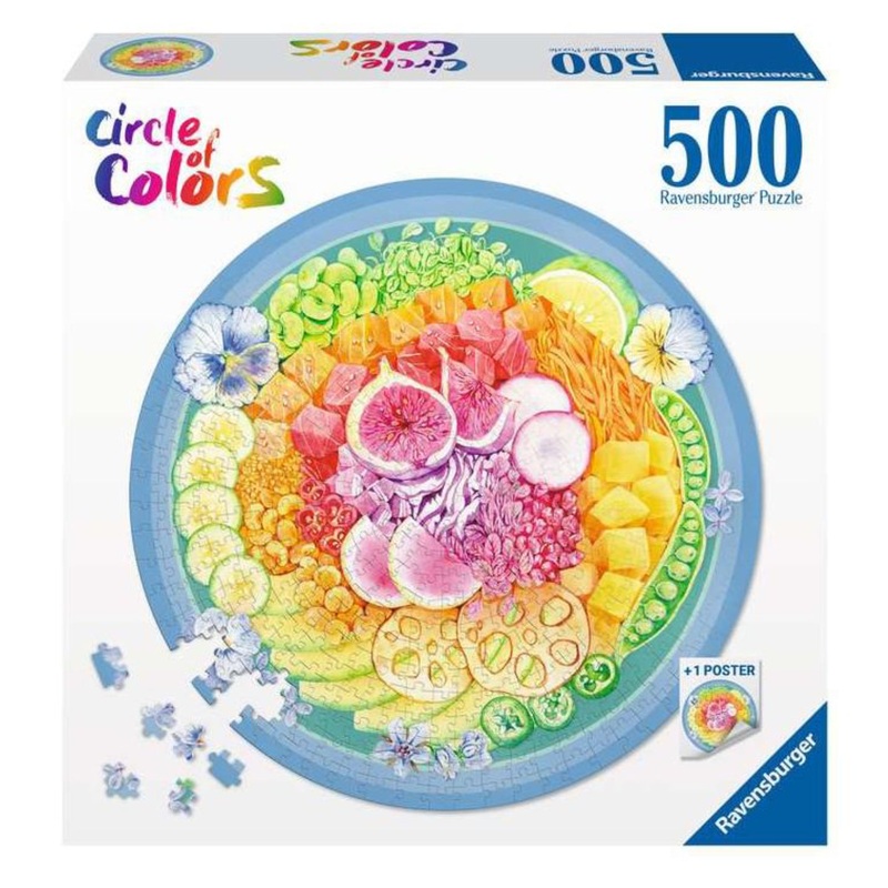 PUZZLE 500PC CIRCLE OF COLOR POKE BOWL