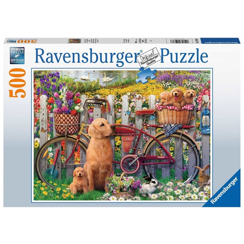 PUZZLE 500PC CUTE DOGS IN THE GARDEN