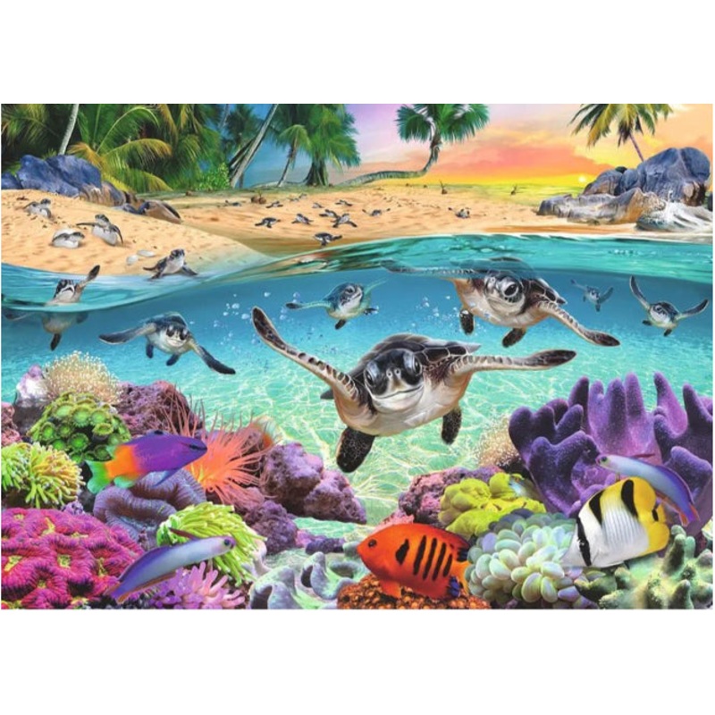 PUZZLE 500PC LARGE RACE BABY SEA TURTLE