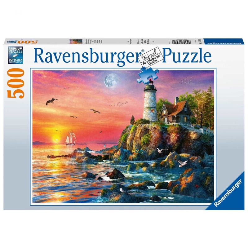 PUZZLE 500PC LIGHTHOUSE AT SUNSET NEW