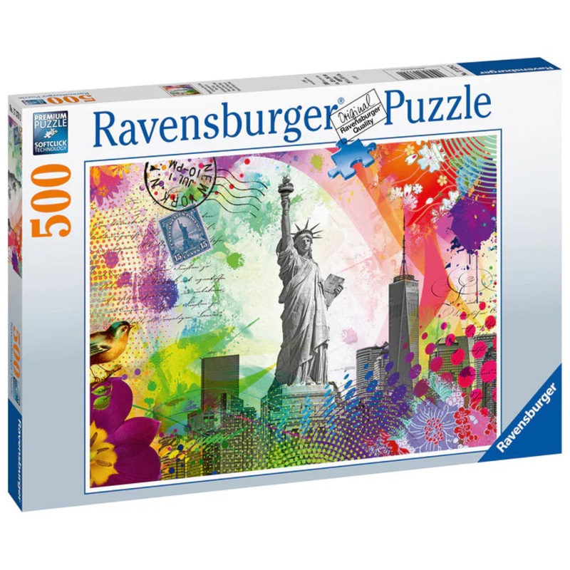 PUZZLE 500PC NEW YORK POSTCARDS