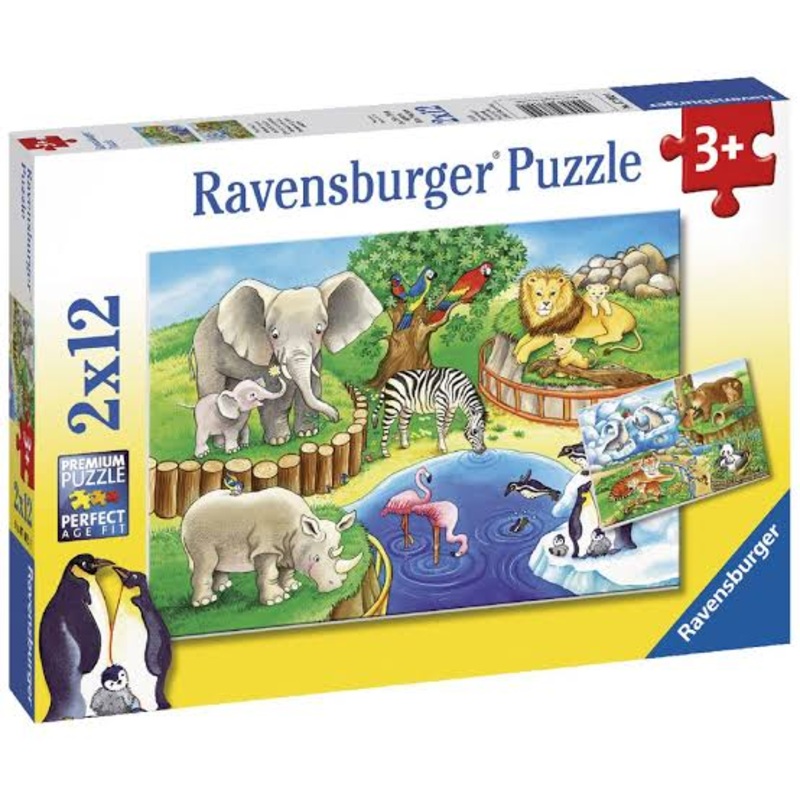 PUZZLE 2X12PC ANIMALS IN THE ZOO
