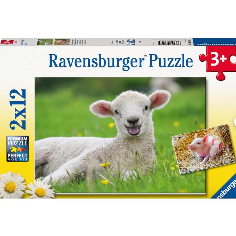 PUZZLE 2X12PC FARM ANIMALS