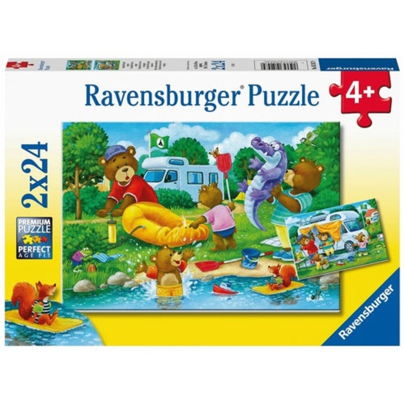 Puzzle 2X24Pc Bear Family Camping
