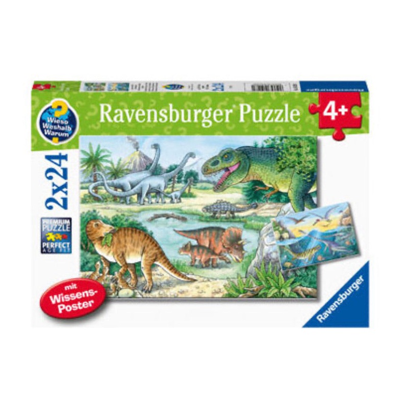 PUZZLE 2X24PC DINOSAURS OF LAND & SEA