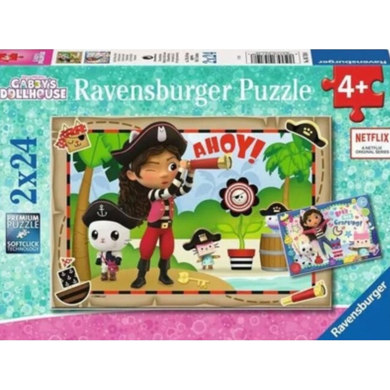 PUZZLE 2X24PC GABBY'S DOLLHOUSE PIRATE
