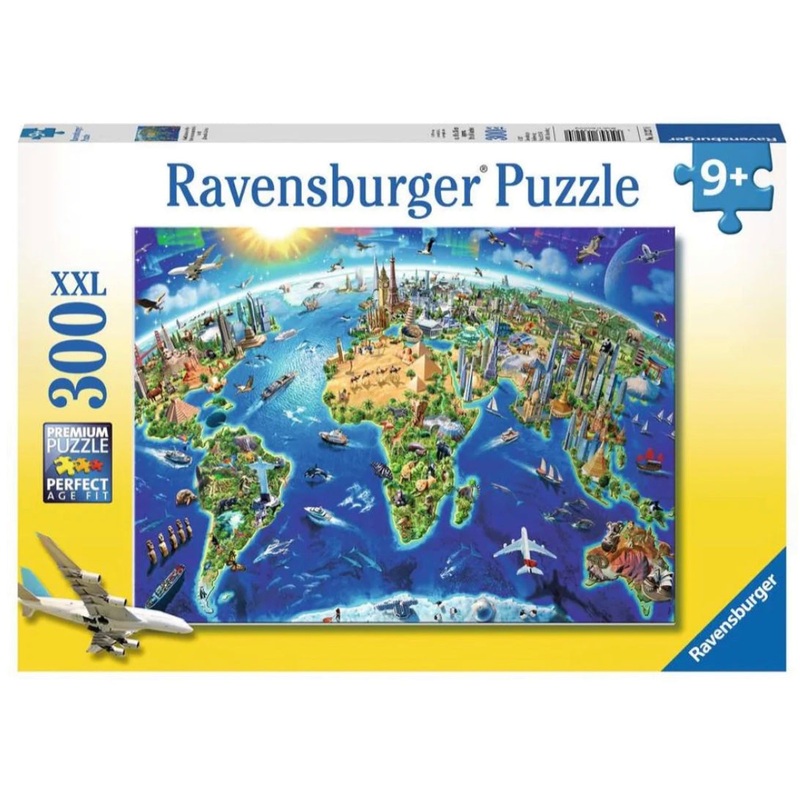 PUZZLE 30PC WORLD LANDMARKS MAP