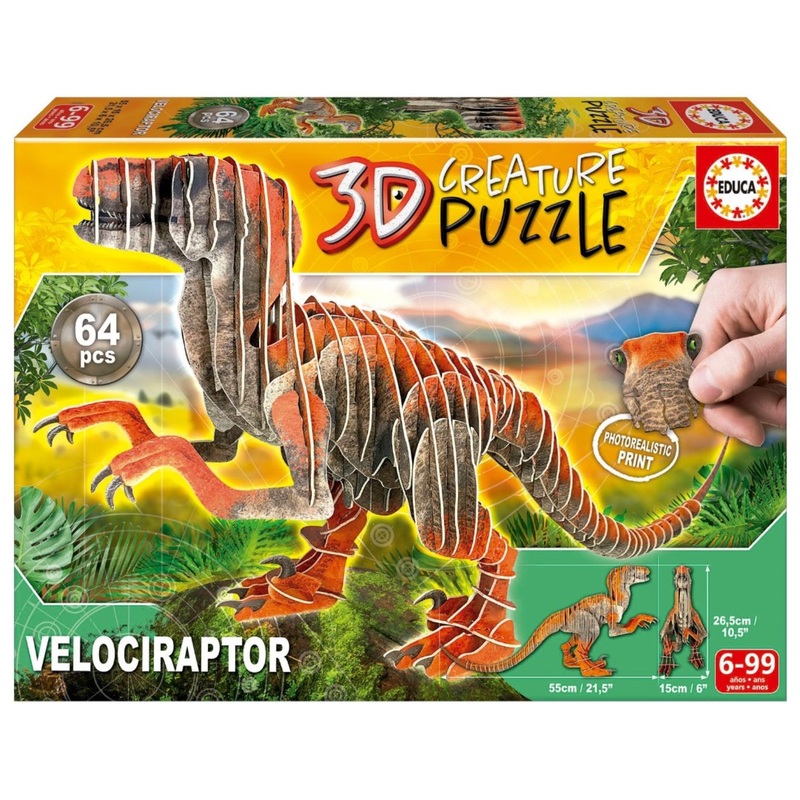 PUZZLE 3D 64 PC VELOCIRAPTOR
