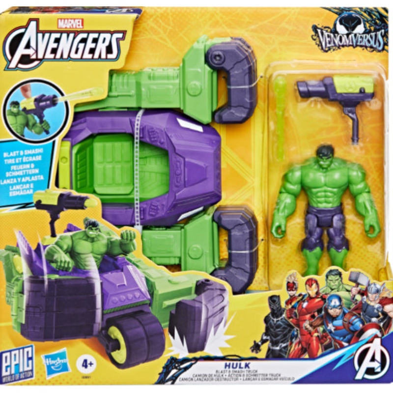AVENGERS 4IN HULK BLAST N SMASH TRUCK