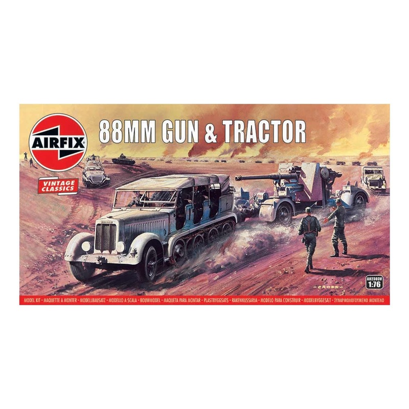 AIRFIX 1:76 88MM FLAK GUN & TRACTOR