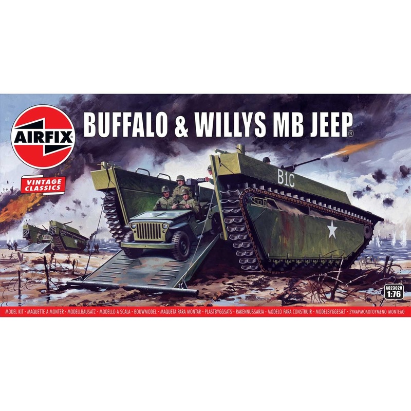AIRFIX 1:76 BUFFALO & WILLYS MB JEEP