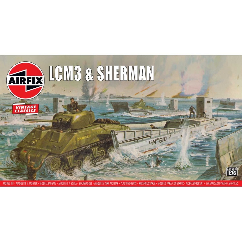 AIRFIX 1:76 LCM3 & SHERMAN