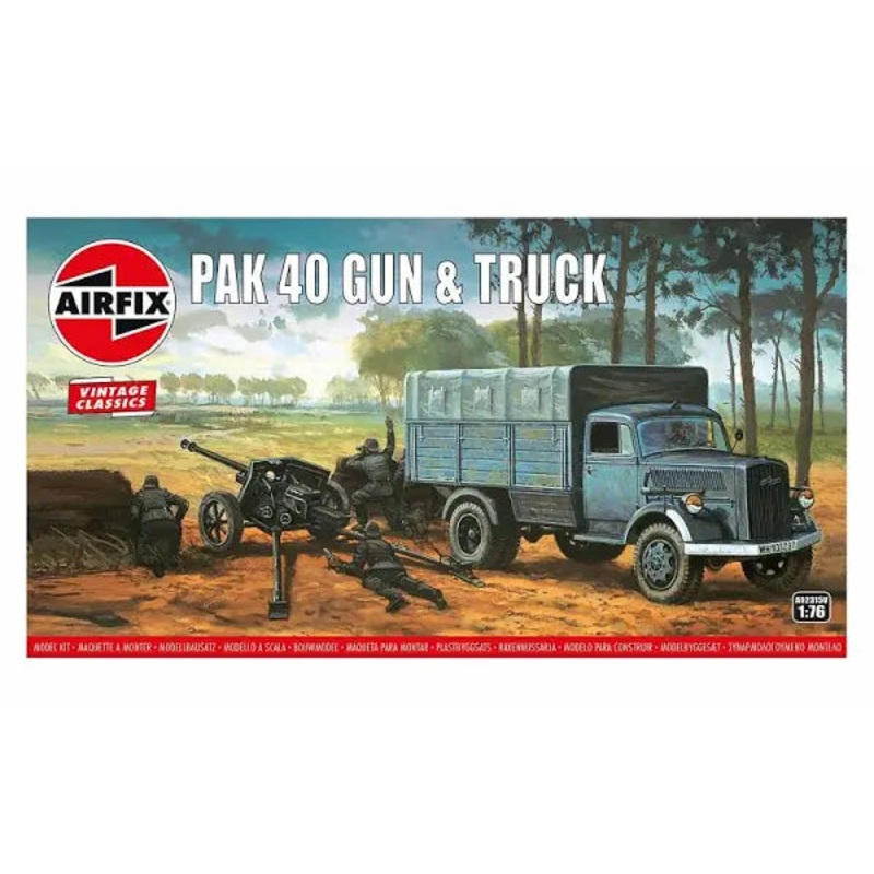 AIRFIX 1:76 OPEL BLITZ PAK 40 GUN & TRUC