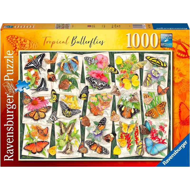 PUZZLE 1000PC TROPICAL BUTTERFLIES NEW