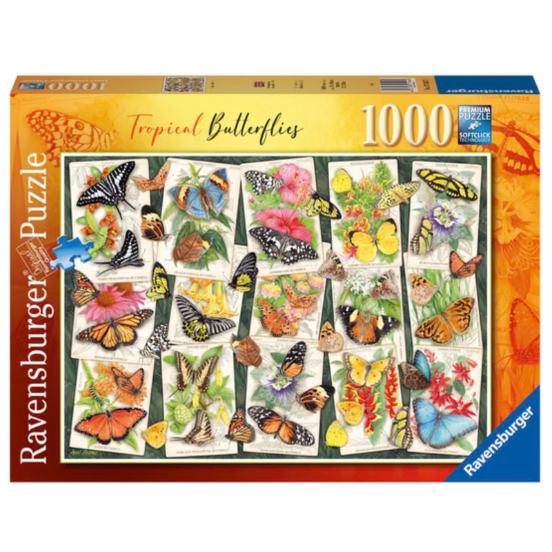 PUZZLE 1000PC TROPICAL BUTTERFLY