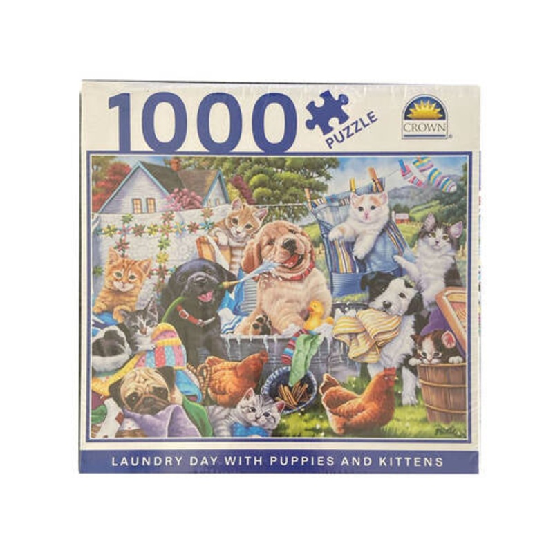PUZZLE 1000PC LAUNDRY DAY PUPPIES