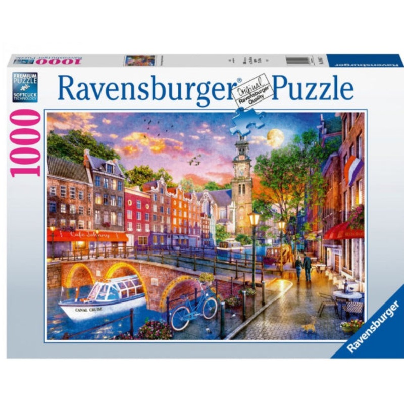 Puzzle 1000 Pc Sunset In Amsterdam