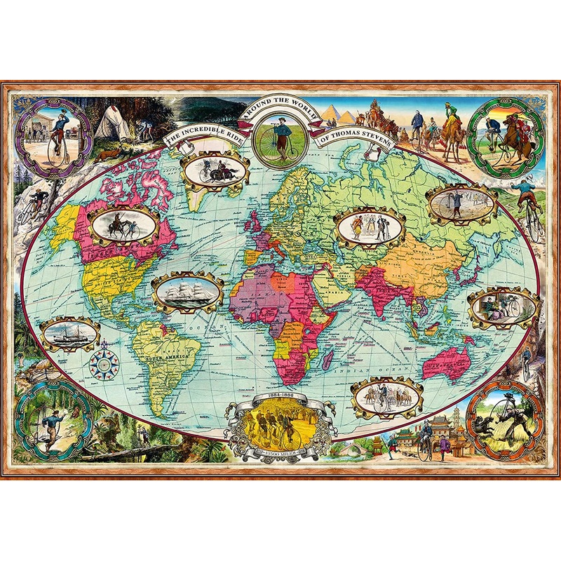 PUZZLE 1000PC AROUND THE WORLD BY BIKE N