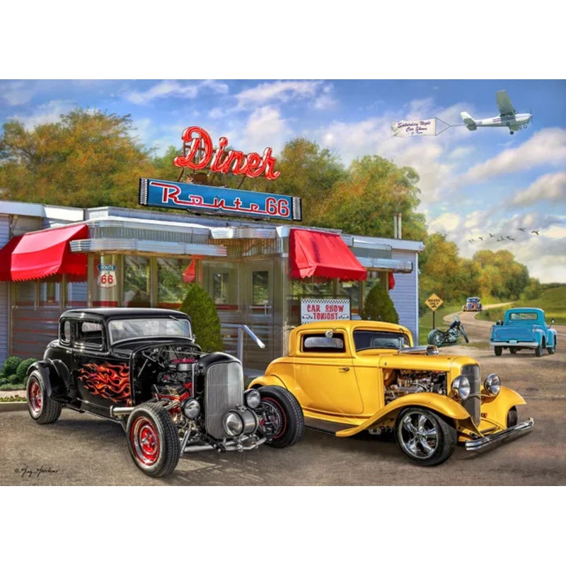 PUZZLE 1000PC BACK FAST LANE DINER SHOW