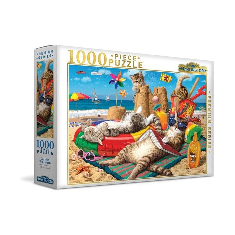 PUZZLE 1000PC CATS PN THE BEACH