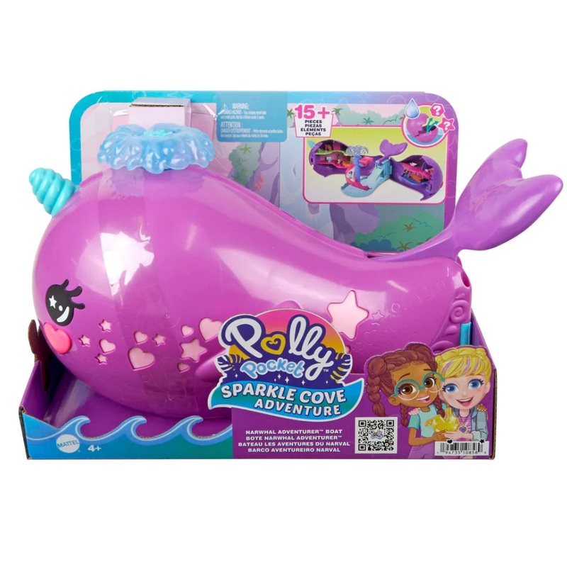 POLLY POCKET SPARKLE COVE NARWHAL BOAT