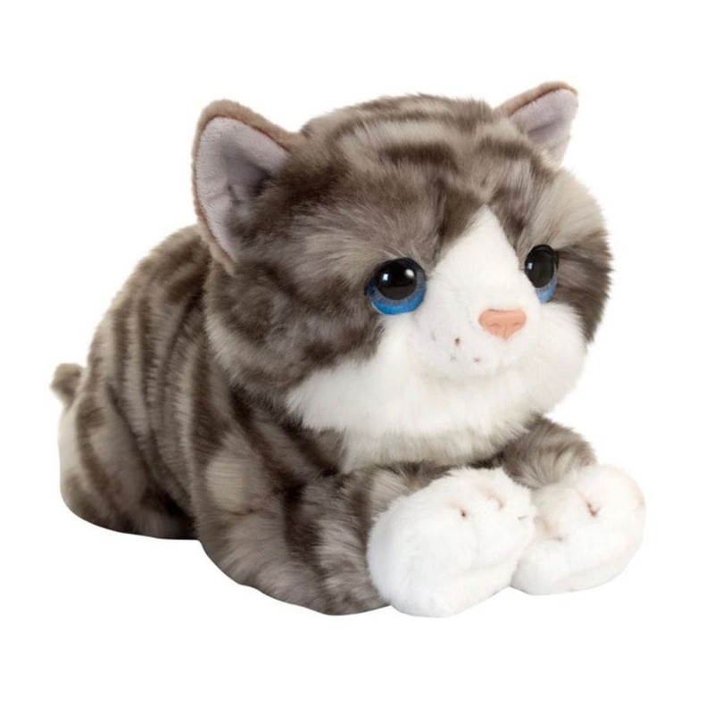 Plush Cuddle Kitten Grey Large