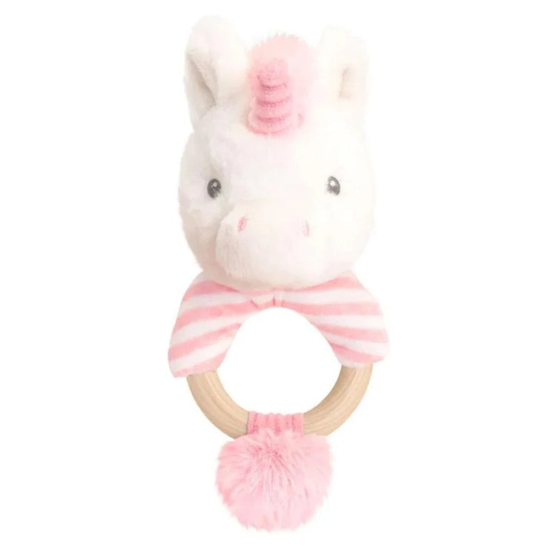 PLUSH KEELECO RING RATTLE UNICORN