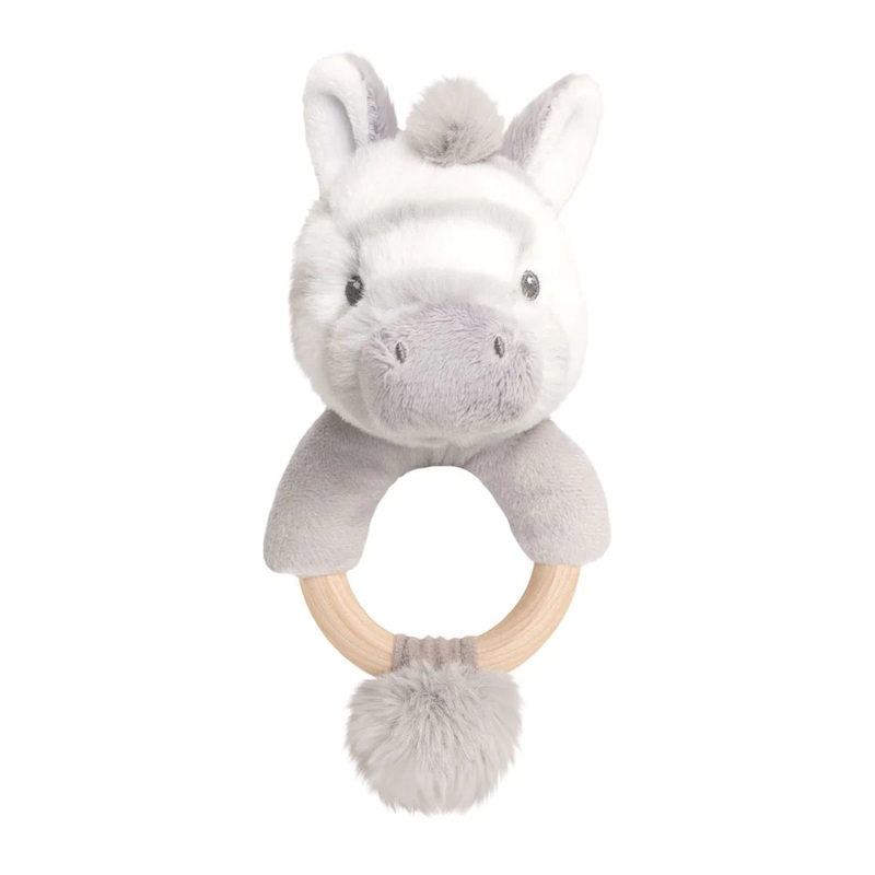 PLUSH KEELECO RING RATTLE ZEBRA