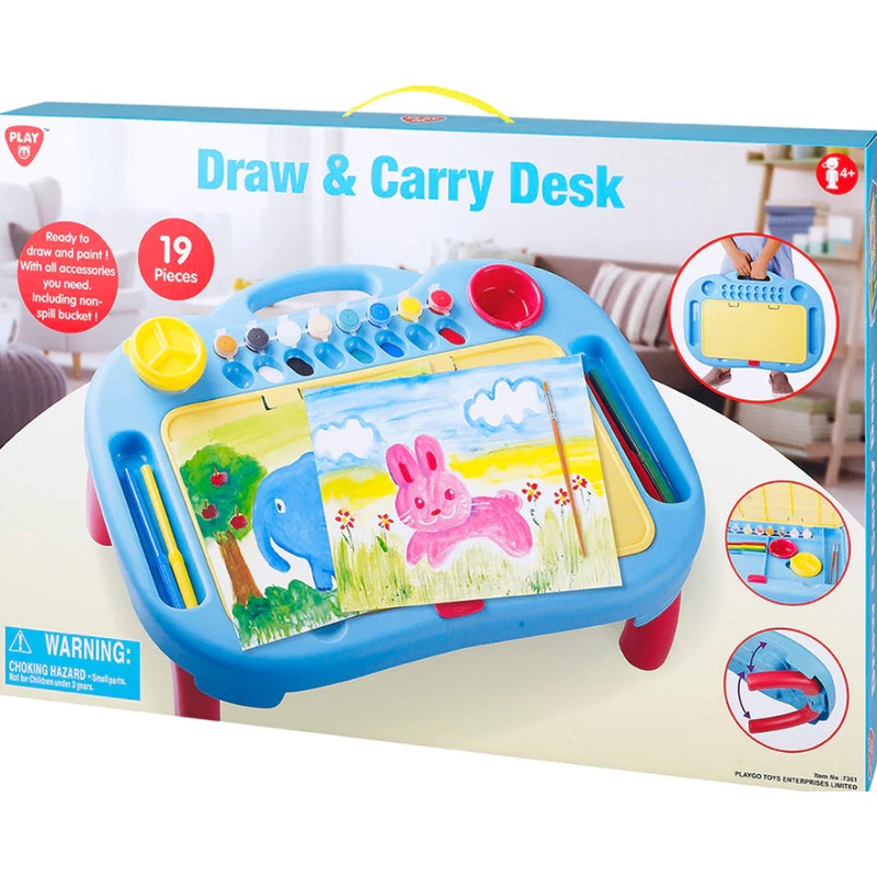 PLAYGO DRAW & CARRY DESK 19PCS