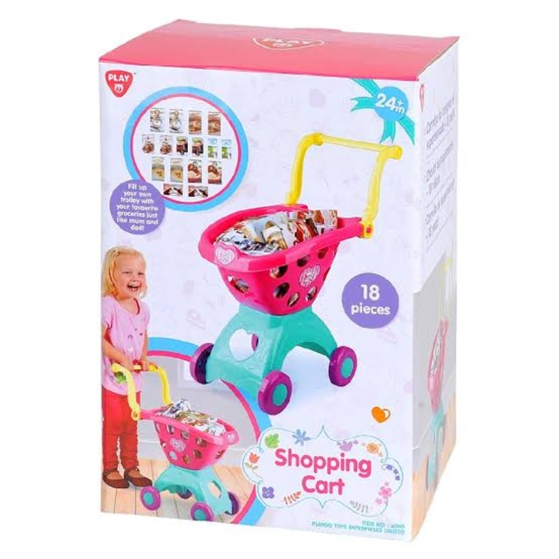 Playgo Shopping Cart 18Pc Pink