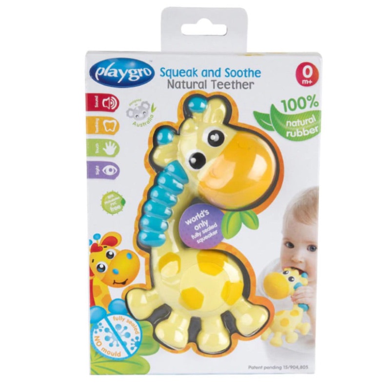 Playgro Squeak & Soothe Natural Teether