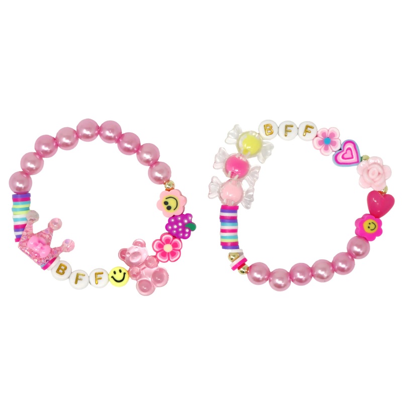 P/POP BFF LETTER CANDY BRACELET SET