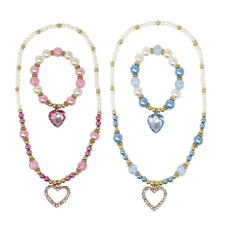 P/POP DANCE PEARL HEART NECKLACE SET