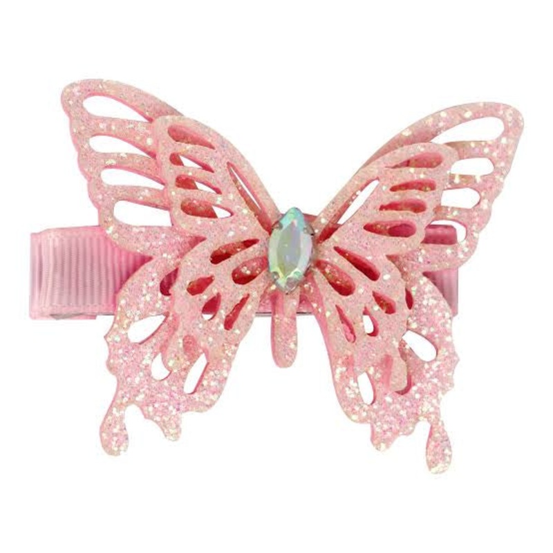 P/Pop Hcg188 Glitter Butterfly Hair Clip