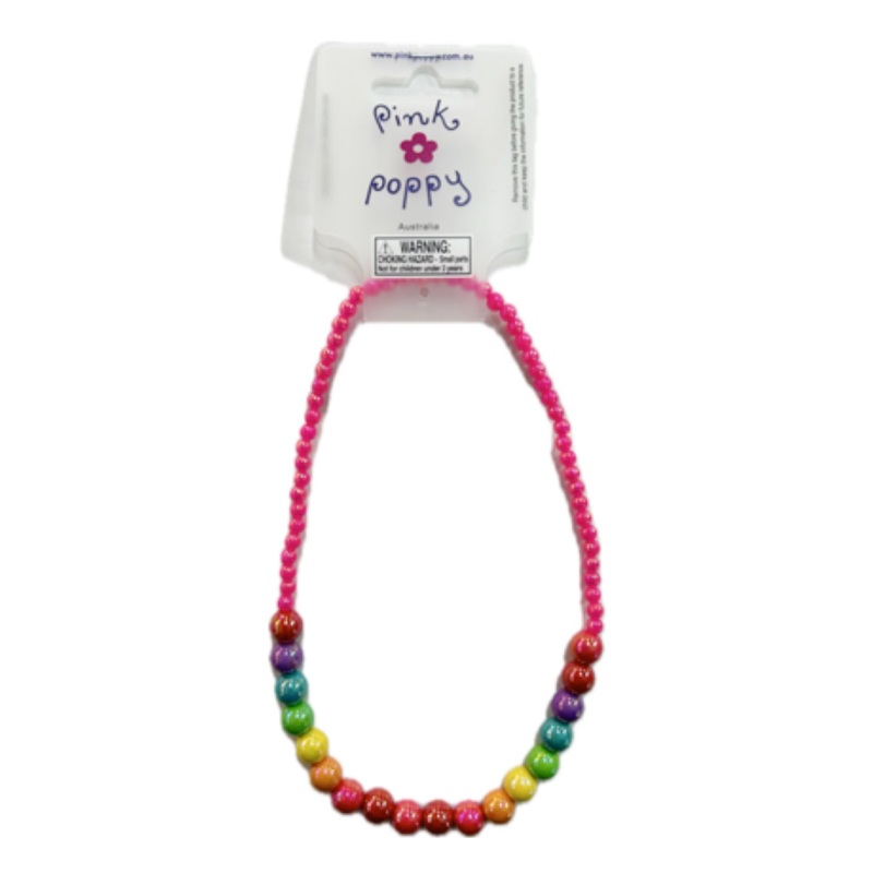 P/Pop Ncl007 Rainbow Beads Necklace