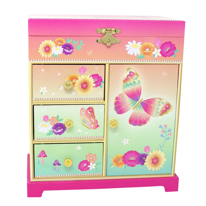 P/POP RAINBOW BUTTERFLY LRG MUSIC BOX