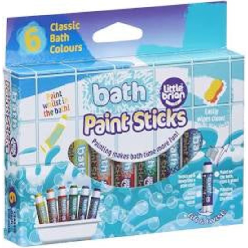 LITTLE BRIAN BATH PAINT STICKS 6PK