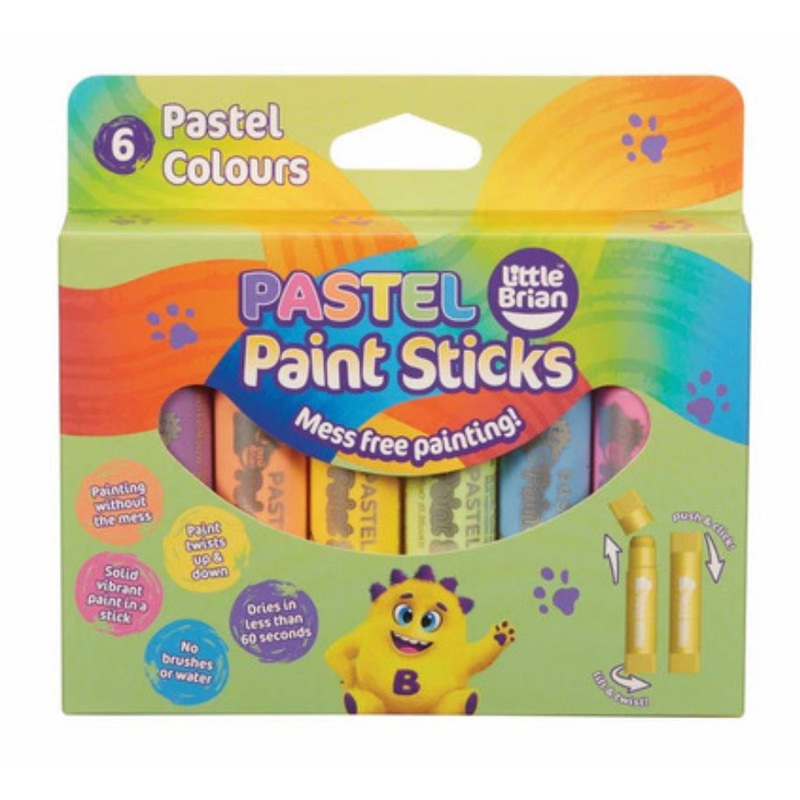 LITTLE BRIAN PAINT STICKS PASTEL 6 PK