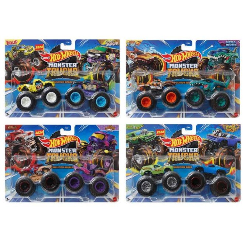 H/W MONSTER TRUCKS 1:64 2 PACK ASSTD