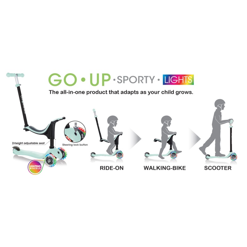 Globber Scooter Go Up Sporty Lights Mint