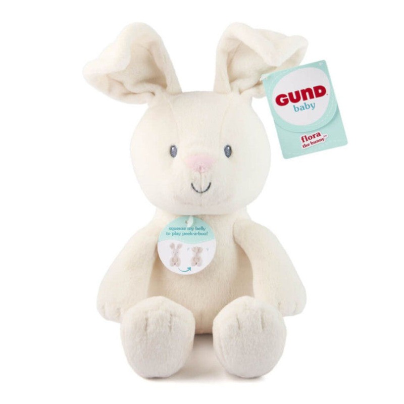 GUND PLUSH FLORA BUNNY HANDHELD PEEK A B