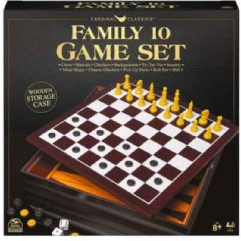 GAME CLASSIC WOODEN 10 GAME SET IN CABIN